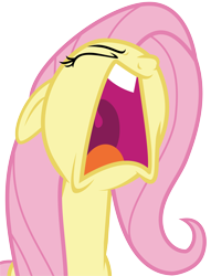 Size: 9178x12021 | Tagged: safe, artist:wissle, derpibooru import, fluttershy, pegasus, pony, sweet and smoky, absurd resolution, angry, ears, esophagus, eyes closed, faic, female, floppy ears, mare, mawshot, open mouth, peeved, pink mane, simple background, solo, transparent background, uvula, vector, volumetric mouth, yelling