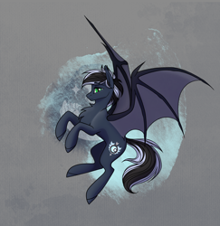 Size: 2332x2396 | Tagged: safe, artist:alrumoon_art, derpibooru import, oc, oc only, oc:q'pon, bat pony, pony, solo