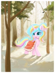 Size: 1536x2048 | Tagged: safe, artist:paipaishuaige, derpibooru import, oc, oc only, oc:oofy colorful, pony, unicorn, forest, solo, tree