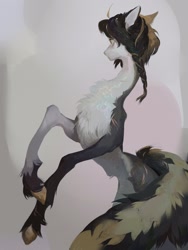 Size: 1620x2160 | Tagged: safe, artist:yanisfucker, derpibooru import, oc, oc only, pony, abstract background, chest fluff, female, mare, on hind legs, solo