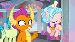 Size: 1920x1080 | Tagged: safe, screencap, cozy glow, smolder, dragon, pegasus, dragoness, eyes closed, female, mare