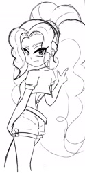 Size: 1027x2068 | Tagged: safe, artist:smoker, derpibooru import, adagio dazzle, equestria girls, monochrome, sketch, solo