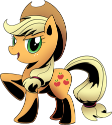 Size: 787x883 | Tagged: safe, artist:idolnya, derpibooru import, applejack, earth pony, pony, cocky, female, free to use, looking at you, mare, open mouth, open smile, png, pointing at self, simple background, smiling, smiling at you, solo, transparent background
