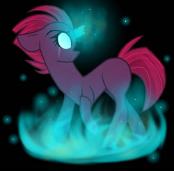 Size: 1000x988 | Tagged: safe, artist:gallantserver, derpibooru import, tempest shadow, pony, broken horn, eye scar, glowing, glowing eyes, horn, magic, scar, solo