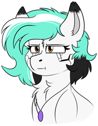 Size: 738x947 | Tagged: safe, artist:rokosmith26, derpibooru import, oc, oc only, pegasus, pony, brown eyes, chest fluff, ear fluff, ears, female, jewelry, mare, necklace, pegasus oc, pouting, simple background, solo, transparent background