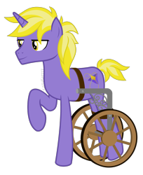 Size: 2000x2446 | Tagged: safe, artist:kaitykat117, derpibooru import, oc, oc only, oc:cornsilk lavender(kaitykat), base used, disabled, simple background, solo, transparent background, vector, wheelchair