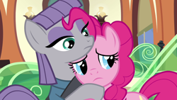 Size: 1280x720 | Tagged: safe, derpibooru import, screencap, maud pie, pinkie pie, earth pony, pony, maud pie (episode), season 4, cute, duo, duo female, female, hug, pie sisters, sad, sadorable, siblings, sisters