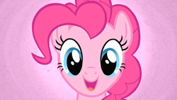 Size: 1280x720 | Tagged: safe, derpibooru import, screencap, pinkie pie, earth pony, pony, bats!, season 4, amused, close-up, happy, pinkie pie is amused, solo, stop the bats