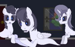 Size: 640x400 | Tagged: safe, derpibooru import, earth pony, ghost, ghost pony, pegasus, undead, unicorn, octavia in the underworld's cello, pixel art