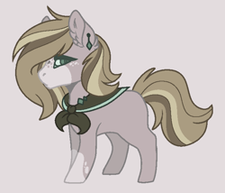 Size: 696x597 | Tagged: safe, artist:x-xponyworldx-x, derpibooru import, oc, oc only, oc:malaya, earth pony, pony, base used, ear fluff, ear piercing, earring, ears, female, freckles, gray background, jewelry, mare, offspring, parent:big macintosh, parent:marble pie, parents:marblemac, piercing, shawl, simple background, solo