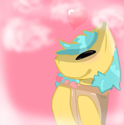 Size: 1025x1037 | Tagged: safe, artist:yourlocalloser, derpibooru import, oc, oc only, oc:boxfilly, pegasus, pony, box, cardboard box, cloud, eyes closed, female, filly, foal, heart, pegasus oc, simple background, smiling, solo