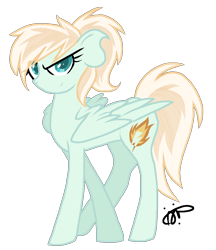 Size: 900x1044 | Tagged: safe, artist:gallantserver, derpibooru import, oc, oc:lightning sprite, pegasus, pony, female, magical lesbian spawn, mare, offspring, parent:fleetfoot, parent:spitfire, parents:fleetfire, simple background, solo, transparent background