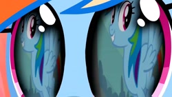 Size: 1920x1080 | Tagged: safe, derpibooru import, screencap, rainbow dash, magical mystery cure, may the best pet win, a true true friend, eye reflection, reflection