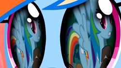 Size: 1920x1080 | Tagged: safe, derpibooru import, screencap, rainbow dash, magical mystery cure, may the best pet win, a true true friend, eye reflection, reflection