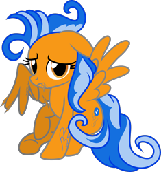 Size: 3586x3812 | Tagged: safe, artist:lincolnbrewsterfan, derpibooru exclusive, derpibooru import, oc, oc only, oc:preenhub, pegasus, pony, .svg available, :c, amber eyes, blue mane, blue tail, branding, check mark, curly tail, cute, cute face, derpibooru, derpibooru ponified, ears, feather, female, floppy ears, folded wings, frown, grooming, inkscape, lifted leg, looking at you, lying down, mare, meta, one wing out, pegasus oc, ponified, preenabetes, preenhub, preening, prone, pulling out, raised hoof, raised leg, sad, sadorable, simple background, sitting, solo, spread wings, svg, tail, tail around leg, tattoo, transparent background, two toned mane, two toned tail, vector, verified pegasus, wings, ✅