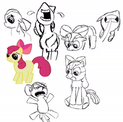 Size: 2213x2187 | Tagged: safe, artist:stevecomixs, derpibooru import, apple bloom, female, filly, foal, sketch