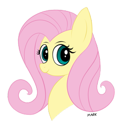 Size: 969x974 | Tagged: safe, artist:mark_ml, fluttershy, pegasus, pony, bust, cute, female, looking at you, mare, portrait, request, simple background, smiling, smiling at you, solo, transparent background