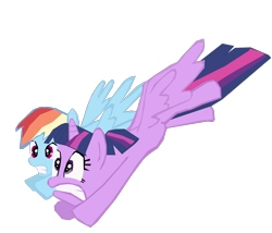 Size: 1280x1095 | Tagged: safe, artist:benpictures1, rainbow dash, twilight sparkle, twilight sparkle (alicorn), alicorn, pegasus, pony, power ponies (episode), cute, dashabetes, duo, duo female, faic, falling, female, gritted teeth, inkscape, mare, simple background, transparent background, twiabetes, vector