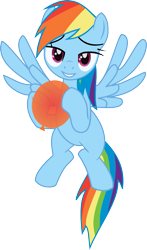 Size: 689x1171 | Tagged: safe, artist:robbertkangaroo, derpibooru import, rainbow dash, sweet and elite, balloon, female, flying, hoof hold, lidded eyes, looking at you, simple background, solo, transparent background, vector