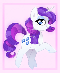 Size: 1280x1554 | Tagged: safe, artist:vivian reed, derpibooru import, rarity, pony, unicorn, cute, eyeshadow, female, heart, makeup, mare, profile, raised leg, raribetes, smiling, solo