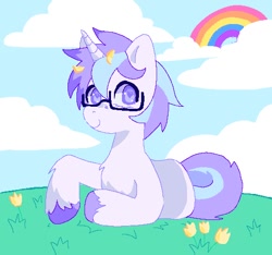 Size: 522x488 | Tagged: safe, artist:camperchan, derpibooru import, oc, oc:pillow stacks, pony, unicorn, female, fluffy, horn, looking at you, messy mane, pillow stacks, smiling, unicorn oc