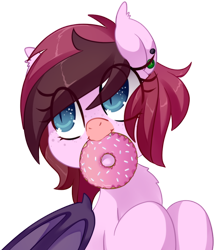 Size: 1000x1163 | Tagged: safe, artist:loyaldis, derpibooru import, oc, oc:bree berry, donut, female, simple background, solo, transparent background