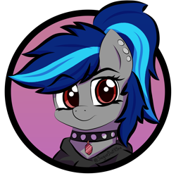 Size: 3120x3120 | Tagged: safe, artist:sugardotxtra, derpibooru import, oc, oc only, oc:vortex chaos, pegasus, collar, female, simple background, solo, transparent background