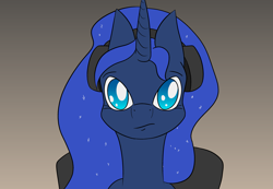 Size: 3121x2160 | Tagged: safe, artist:happy harvey, derpibooru import, princess luna, alicorn, pony, chair, colored pupils, drawn on phone, female, gamer luna, gradient background, looking at you, mare, meme, ponified, ponified meme, staring at you
