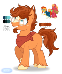 Size: 1718x2032 | Tagged: safe, artist:purplepotato04, derpibooru import, big macintosh, sunburst, oc, earth pony, pony, base used, freckles, magical gay spawn, male, offspring, parent:big macintosh, parent:sunburst, parents:macburst, simple background, stallion, transparent background, unshorn fetlocks