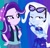 Size: 640x611 | Tagged: safe, artist:louie-green, derpibooru import, starlight glimmer, trixie, better together, equestria girls, forgotten friendship, mirror magic, spoiler:eqg specials, clothes, collage, crossed arms, duo, duo female, female, lesbian, sarong, shipping, startrix, sunglasses, swimsuit