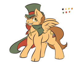 Size: 3940x3344 | Tagged: safe, artist:the_game, oc, pegasus, pony, cape, cutie mark, hat, male, mane, rope, smile, tail, top hat, wings