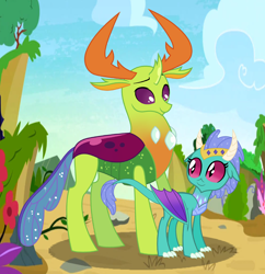 Size: 4264x4408 | Tagged: safe, artist:sistervailory, derpibooru import, thorax, oc, changedling, changeling, hybrid, absurd resolution, dragonling, interspecies, interspecies offspring, king thorax, male, offspring, parent:princess ember, parent:thorax, parents:embrax, smiling