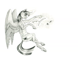 Size: 1400x1083 | Tagged: safe, artist:baron engel, derpibooru import, twilight sparkle, twilight sparkle (alicorn), alicorn, pony, female, inkwell, mare, monochrome, pencil drawing, quill, scroll, solo, traditional art, writing