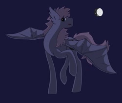 Size: 793x667 | Tagged: safe, artist:lefi32, derpibooru exclusive, derpibooru import, oc, oc:vampire night, bat pony, pony, bat pony oc, bat wings, cutie mark, male, messy mane, raised hoof, raised leg, simple background, smiling, solo, wings