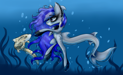 Size: 3797x2317 | Tagged: safe, artist:beamybutt, derpibooru import, oc, oc only, original species, pony, shark, shark pony, duo, ear fluff, ears, underwater