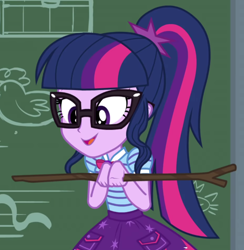 Size: 632x647 | Tagged: safe, derpibooru import, screencap, sci-twi, twilight sparkle, better together, equestria girls, holidays unwrapped, cropped, female, solo, the cider louse fools