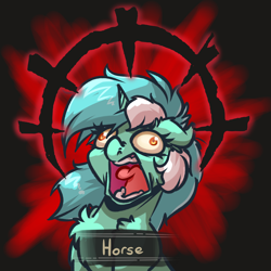 Size: 4000x4000 | Tagged: safe, artist:witchtaunter, derpibooru import, lyra heartstrings, horse, pony, unicorn, chest fluff, darkest dungeon, derp, ear fluff, ears, faic, floppy ears, l.u.l.s., screaming, shoulder fluff, solo