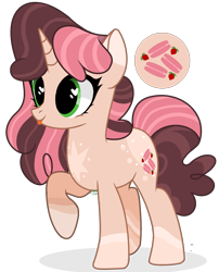 Size: 1961x2432 | Tagged: safe, artist:lightning-chaseryt, derpibooru import, oc, oc only, oc:strawberry macaroon sandwich, pony, unicorn, female, mare, simple background, solo, tongue, tongue out, transparent background