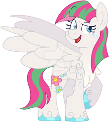 Size: 1280x1427 | Tagged: safe, artist:rohans-ponies, derpibooru import, blossomforth, pony, deviantart watermark, female, obtrusive watermark, simple background, solo, transparent background, watermark