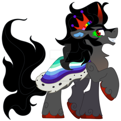 Size: 1280x1280 | Tagged: safe, artist:rohans-ponies, derpibooru import, king sombra, pony, deviantart watermark, gay pride flag, obtrusive watermark, pride, pride flag, simple background, solo, transparent background, watermark