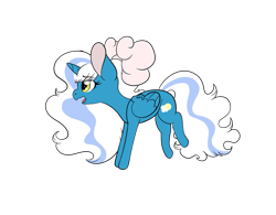 Size: 1013x789 | Tagged: safe, artist:weiloska, derpibooru import, oc, oc only, oc:fleurbelle, alicorn, pony, alicorn oc, bow, female, golden eyes, hair bow, horn, mare, simple background, solo, transparent background, wingding eyes, wings