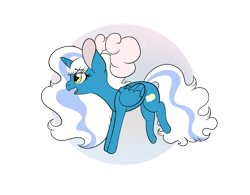 Size: 1013x789 | Tagged: safe, alternate version, artist:weiloska, derpibooru import, oc, oc only, oc:fleurbelle, alicorn, pony, alicorn oc, bow, female, golden eyes, hair bow, horn, mare, simple background, solo, transparent background, wingding eyes, wings