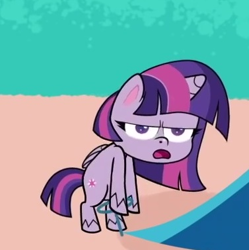 Size: 377x378 | Tagged: safe, derpibooru import, screencap, twilight sparkle, twilight sparkle (alicorn), alicorn, pony, a camping we will go, my little pony: pony life, angry, bipedal, cropped, female, frustrated, mare, solo