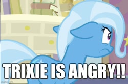 Size: 614x406 | Tagged: safe, derpibooru import, edit, edited screencap, screencap, trixie, pony, unicorn, a horse shoe-in, caption, ears, female, floppy ears, mare, solo, starlight's office, text