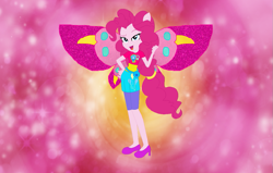 Size: 1043x664 | Tagged: safe, artist:selenaede, artist:user15432, derpibooru import, pinkie pie, human, equestria girls, barely eqg related, base used, charmix, clothes, crossover, cutie mark, cutie mark on clothes, element of laughter, fairy, fairy wings, fairyized, female, hand on hip, high heels, magic winx, open mouth, pink wings, ponied up, shoes, wings, winx, winx club, winxified