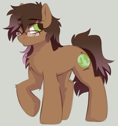 Size: 1640x1739 | Tagged: safe, artist:crimmharmony, derpibooru import, oc, oc only, earth pony, pony, glasses, gray background, male, simple background, solo