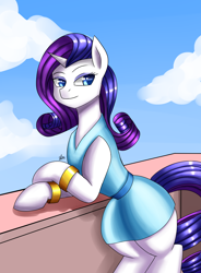 Size: 1400x1900 | Tagged: safe, artist:zachc, derpibooru import, rarity, pony, unicorn, clothes, dress, female, solo