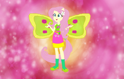 Size: 1041x663 | Tagged: safe, artist:selenaede, artist:user15432, derpibooru import, fluttershy, human, equestria girls, barely eqg related, base used, boots, charmix, clothes, crossover, cutie mark, cutie mark on clothes, dress, element of kindness, fairy, fairy wings, fairyized, female, green dress, high heel boots, high heels, magic winx, ponied up, shoes, wings, winx, winx club, winxified, yellow wings