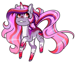 Size: 2675x2220 | Tagged: safe, artist:oneiria-fylakas, derpibooru import, oc, oc:rosie blood, pony, unicorn, female, mare, rainbow power, simple background, solo, transparent background