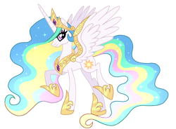 Size: 1548x1139 | Tagged: safe, artist:madlilon2051, derpibooru import, princess celestia, alicorn, pony, base used, eyelashes, female, hoof shoes, jewelry, mare, peytral, raised hoof, raised leg, simple background, smiling, tiara, transparent background